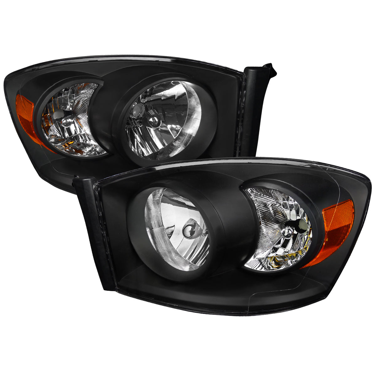 Spec-D 2006-2008 Dodge RAM 1500/ 2006-2009 RAM 2500 3500 OE Style Crystal Black Headlights