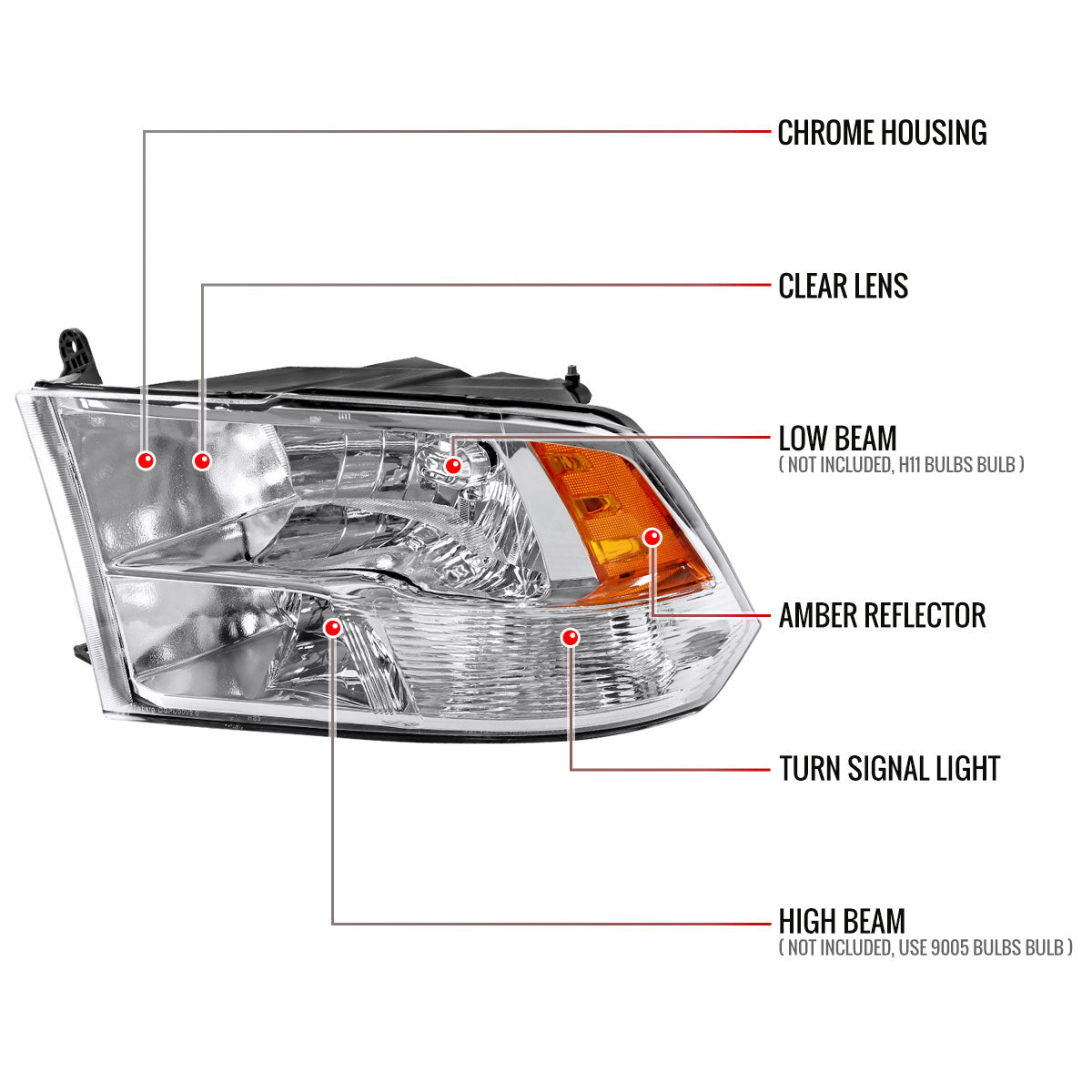 Spec-D Dodge RAM 3500 Classic 12 headlights