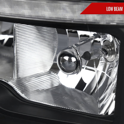 Spec-D 2009-2018 Dodge RAM 1500/2010-2018 RAM 2500 3500 Dual Switchback Sequential LED Bar OE Style Black Headlights