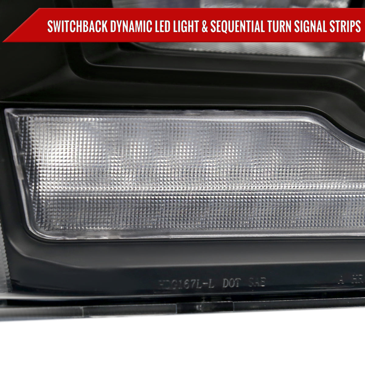 Spec-D 2009-2018 Dodge RAM 1500/2010-2018 RAM 2500 3500 Dual Switchback Sequential LED Bar OE Style Black Headlights