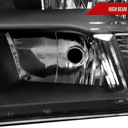 Spec-D 2009-2018 Dodge RAM 1500 / 2019-2021 RAM Classic / 2010-2018 RAM 2500 3500 Factory Quad Style Black Headlights