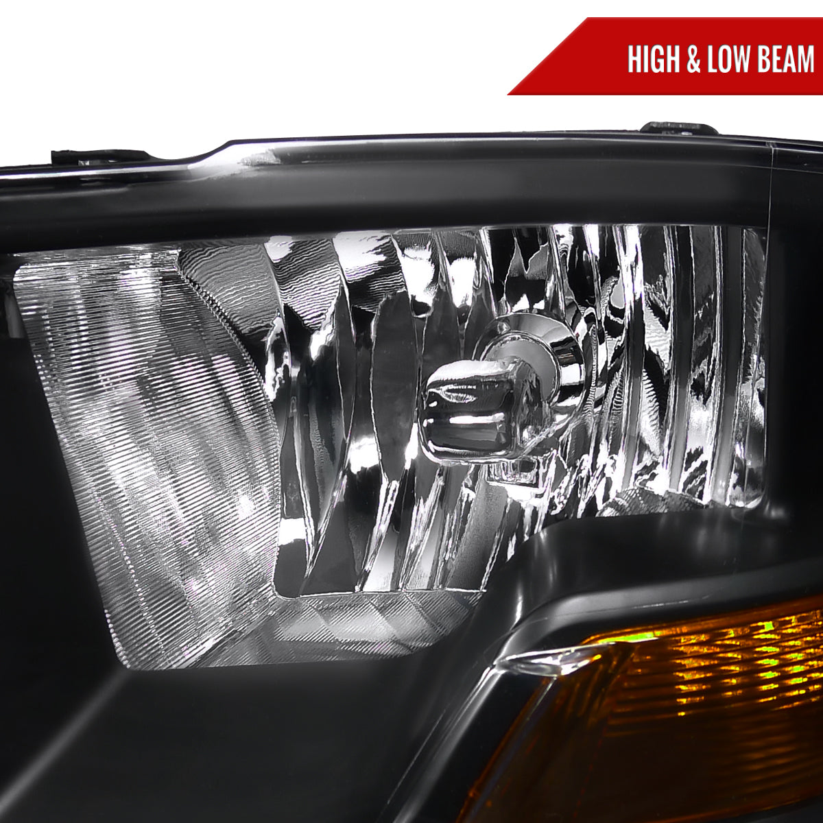 Spec-D 2009-2018 Dodge RAM 1500 / 2019-2021 RAM Classic / 2010-2018 RAM 2500 3500 Factory Dual Style Black Headlights