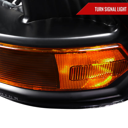 Spec-D 2009-2018 Dodge RAM 1500 / 2019-2021 RAM Classic / 2010-2018 RAM 2500 3500 Factory Dual Style Black Headlights