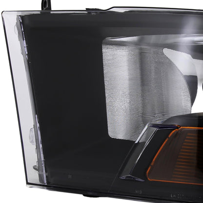 Spec-D 2009-2018 Dodge RAM 1500 / 2019-2021 RAM Classic / 2010-2018 RAM 2500 3500 Factory Dual Style Black Headlights