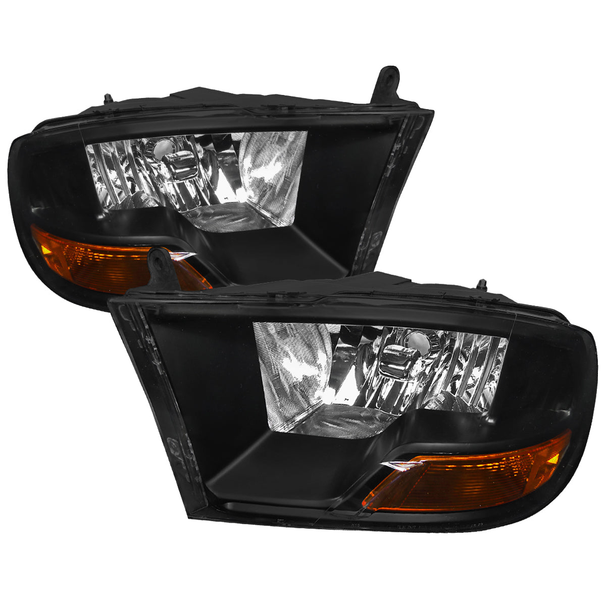 Spec-D 2009-2018 Dodge RAM 1500 / 2019-2021 RAM Classic / 2010-2018 RAM 2500 3500 Factory Dual Style Black Headlights