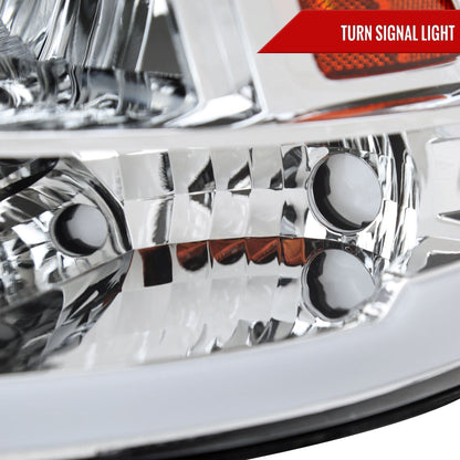 Spec-D 2009-2019 Dodge Ram 1500 2500 3500 Quad Style with LED Tube Chrome Headlights