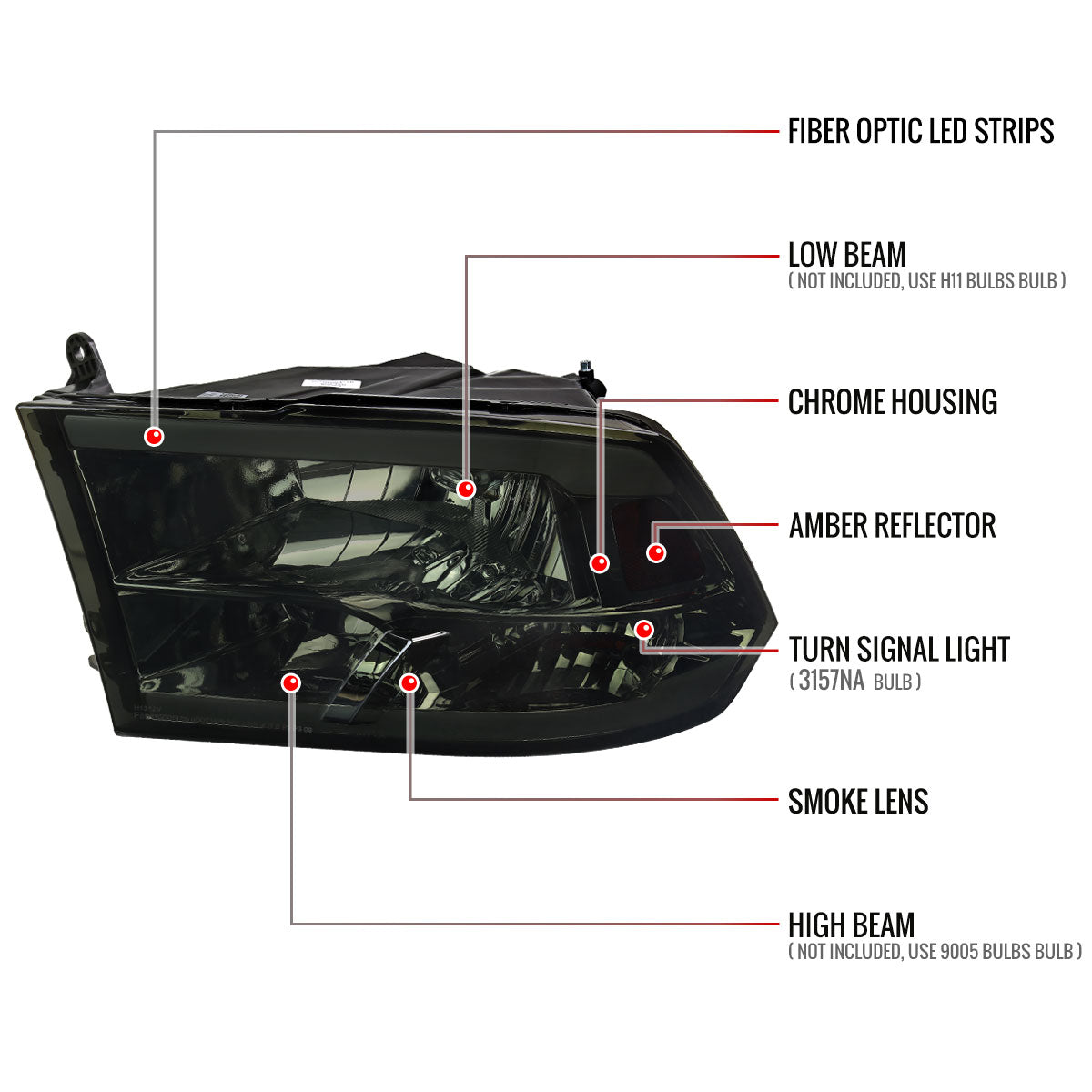 10 Ram OE Spec-D headlights