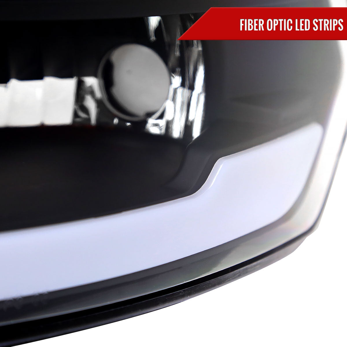 Spec-D 2009-2019 Dodge Ram 1500/ 2010-2019 Dodge Ram 2500/3500 LED Strip OE Style Black Headlights
