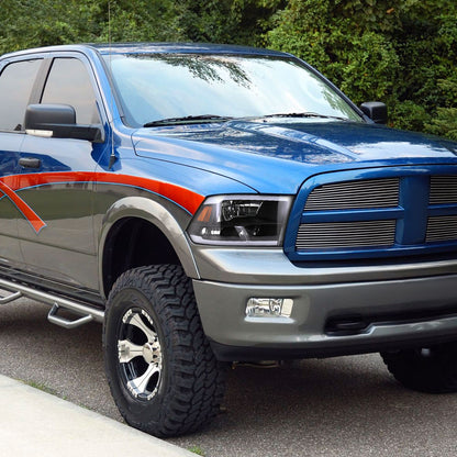 Spec-D 2009-2019 Dodge Ram 1500/ 2010-2019 Dodge Ram 2500/3500 LED Strip OE Style Black Headlights