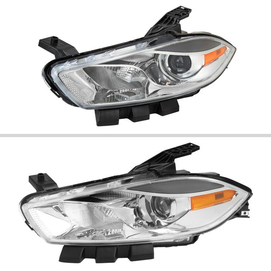 2014 Dodge Dart OE Pro Spec-D chrome aftermarket headlights