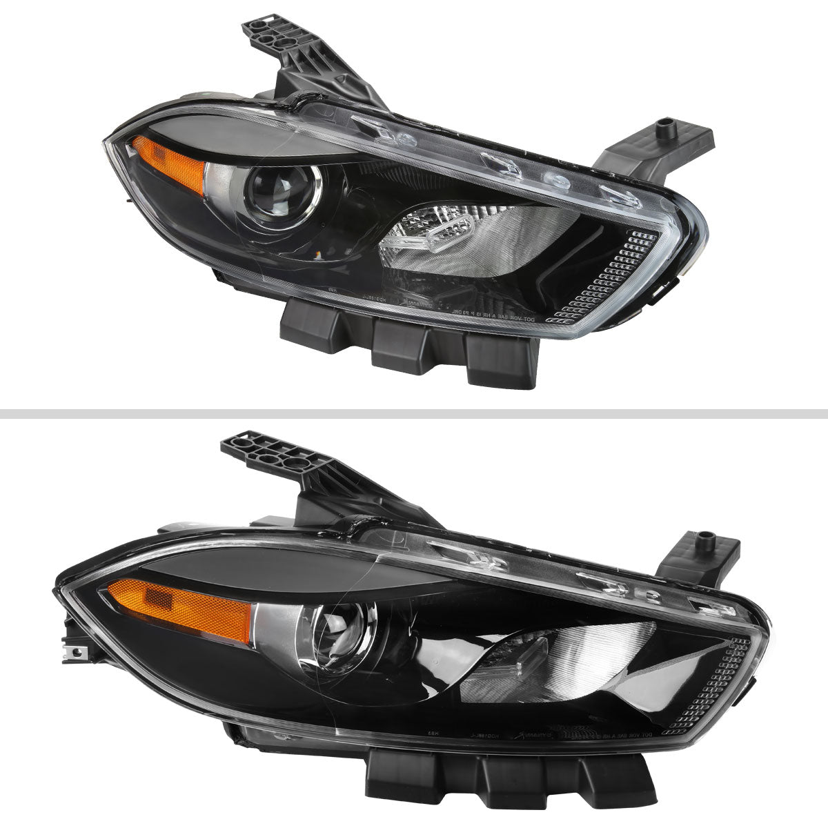 Spec-D 2013 Dodge Dart Factory style Pro black headlights upgrade