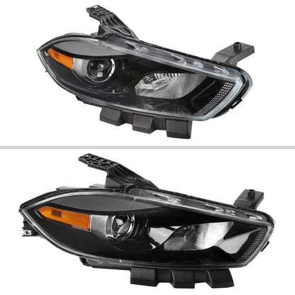 Spec-D 2013 Dodge Dart Factory style Pro black headlights upgrade