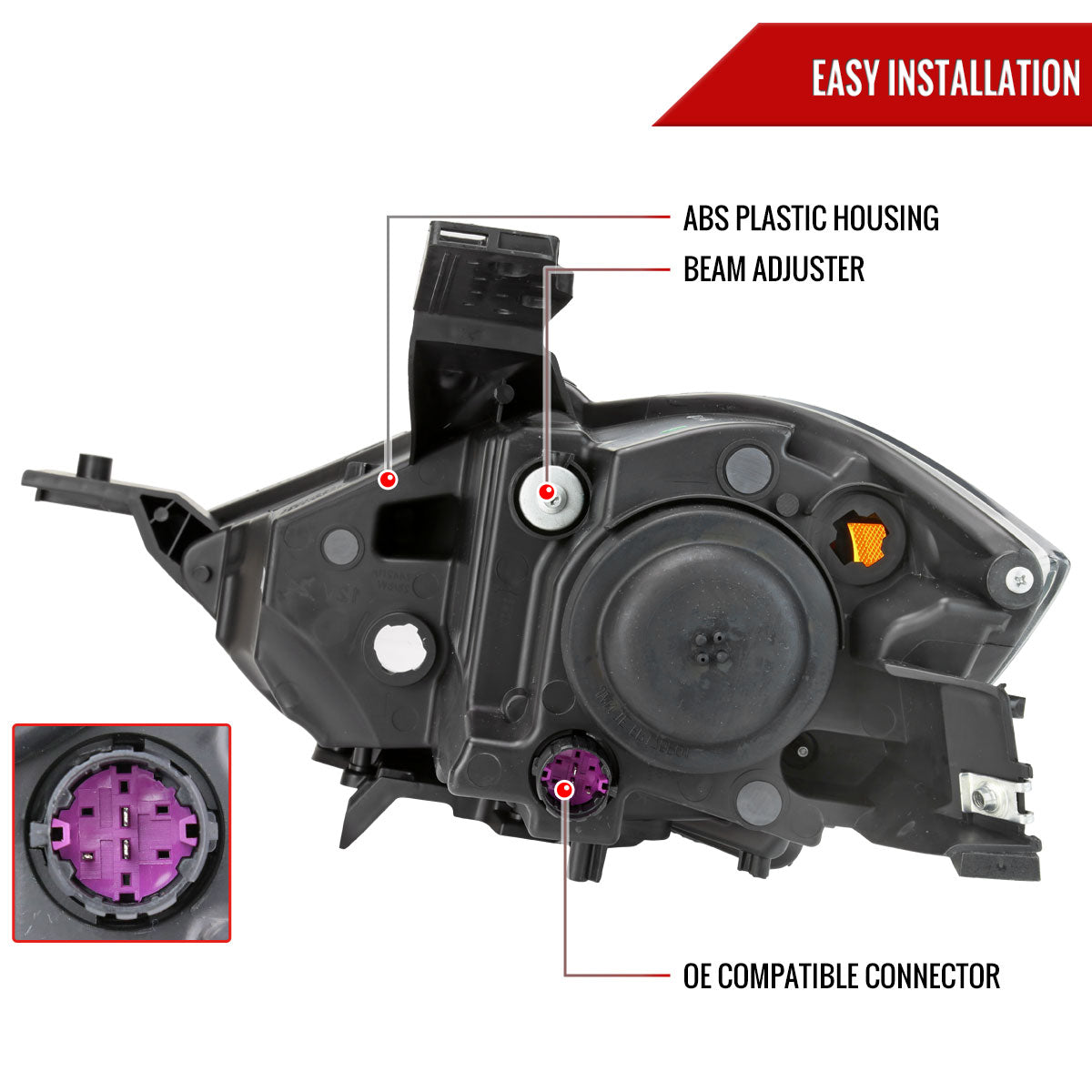 Spec-D 2013 Dodge Dart Factory style Pro black custom headlights