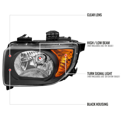 Spec-D 2003-2008 Honda Element OE Style Black Headlights