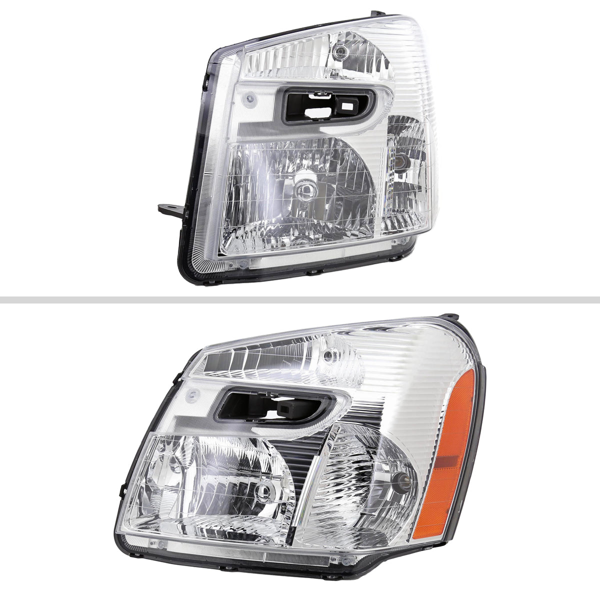 2006 Chevy Equinox OE Amber Spec-D chrome aftermarket headlights