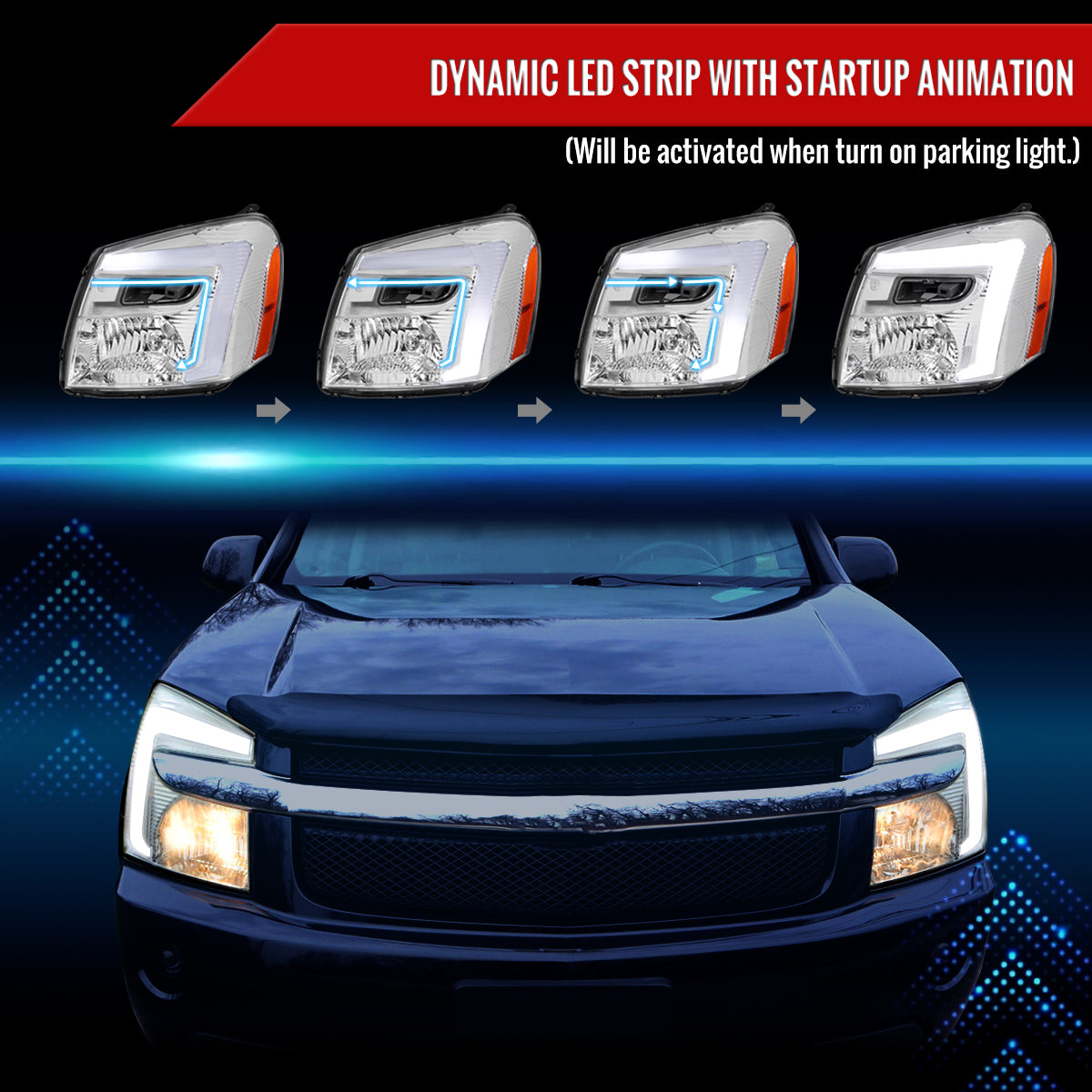 Spec-D 2007 Equinox OE Turn chrome sequential headlights