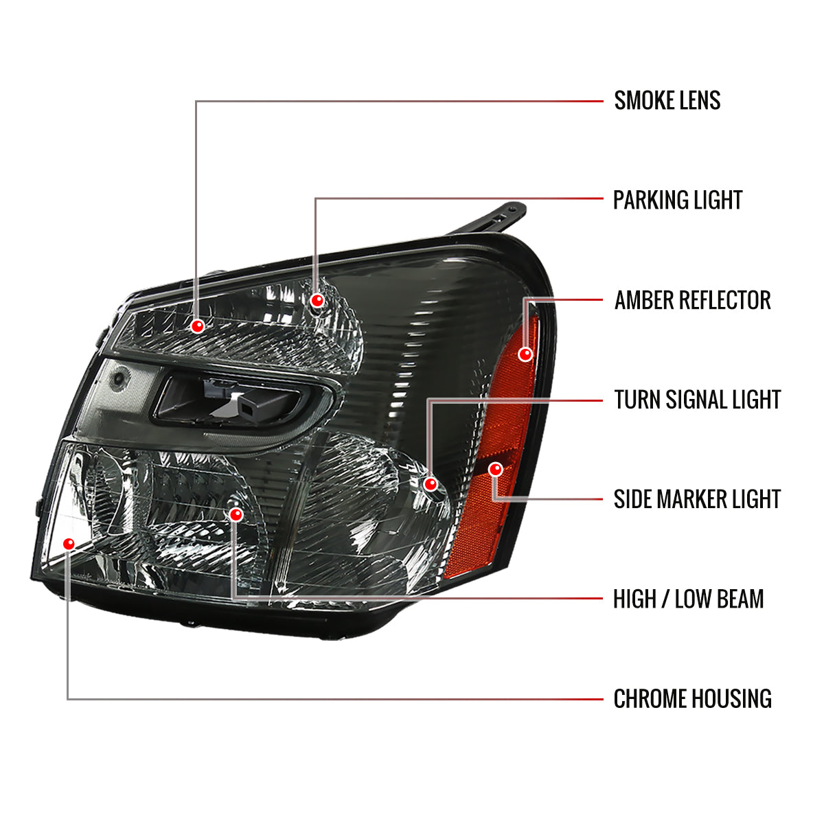 Spec-D Equinox Factory 07 chrome headlights