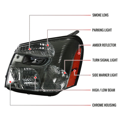 Spec-D Equinox Factory 07 chrome headlights