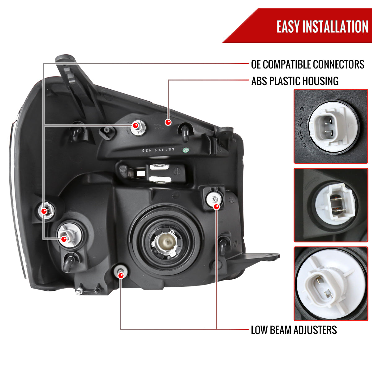 Spec-D 2005-2009 Chevrolet Equinox OE Style w/ Amber Reflector Black Headlights