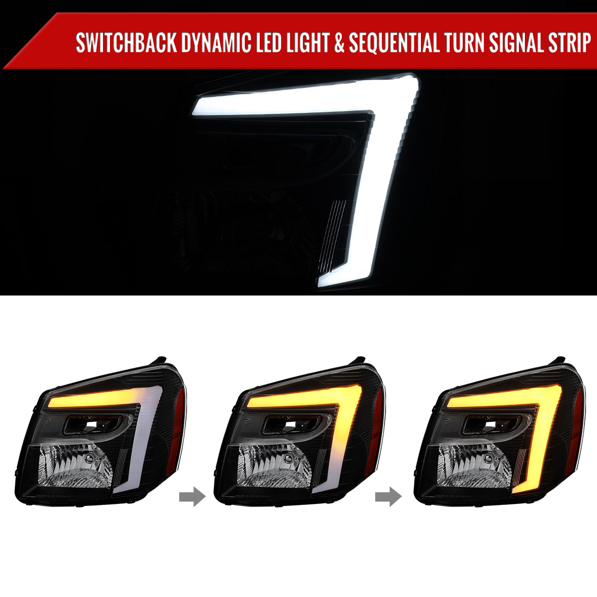 2006 Equinox OE Turn Spec-D black aftermarket headlights