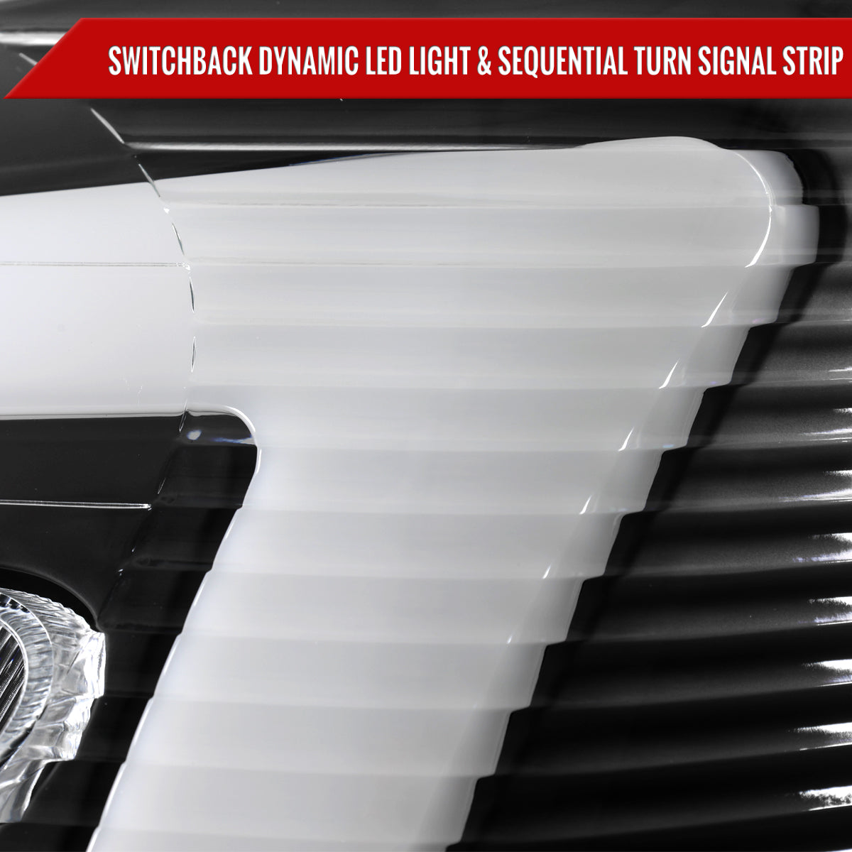 Spec-D 2005-2009 Chevy Equinox OE Style with Sequential Switchback LED Bar Turn Signal Matte Black Headlights