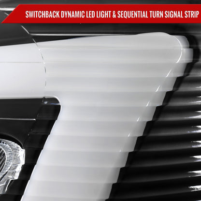 Spec-D 2005-2009 Chevy Equinox OE Style with Sequential Switchback LED Bar Turn Signal Matte Black Headlights