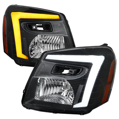 Spec-D 2005-2009 Chevy Equinox OE Style with Sequential Switchback LED Bar Turn Signal Matte Black Headlights