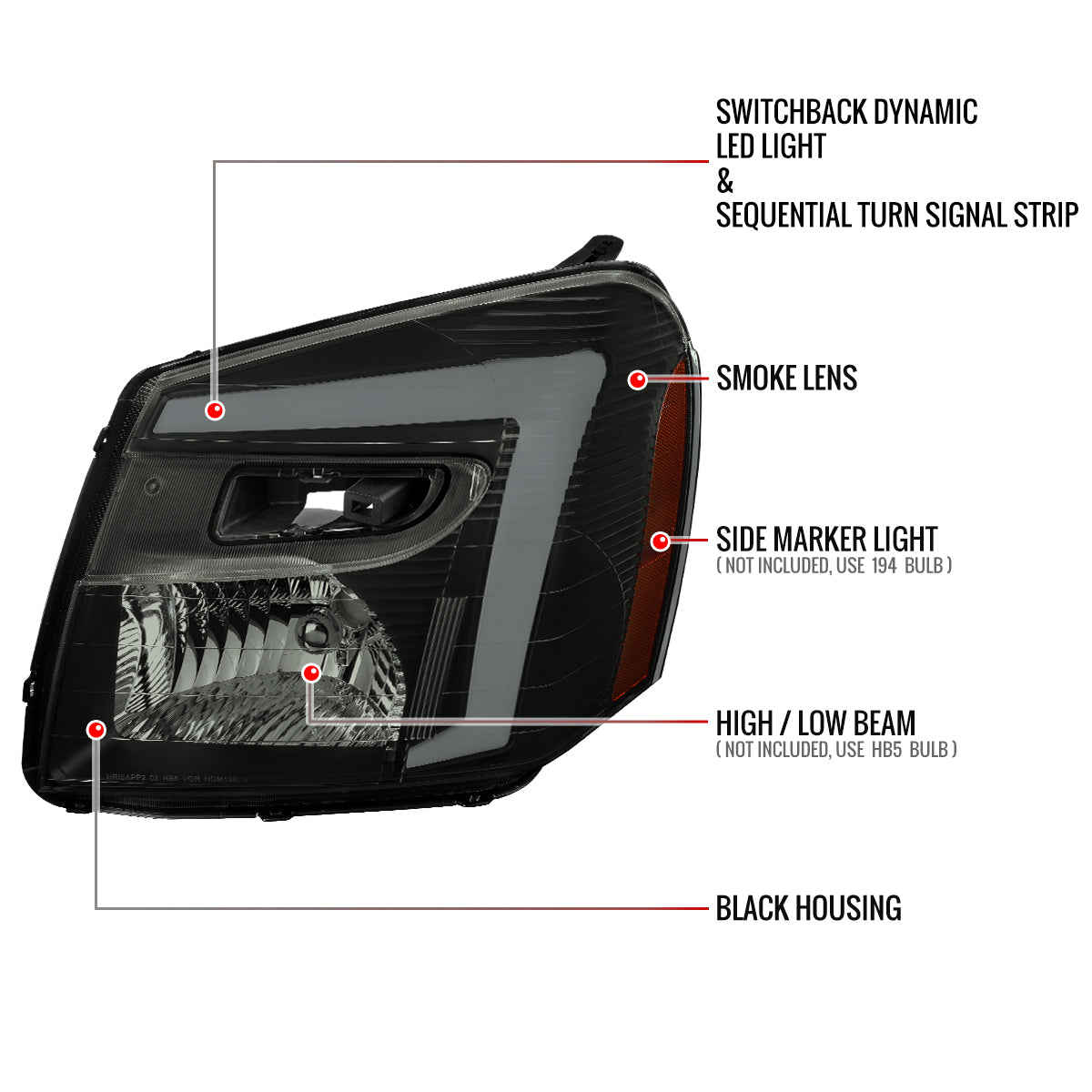 Spec-D Equinox OE Turn Blk 07 smoked headlights