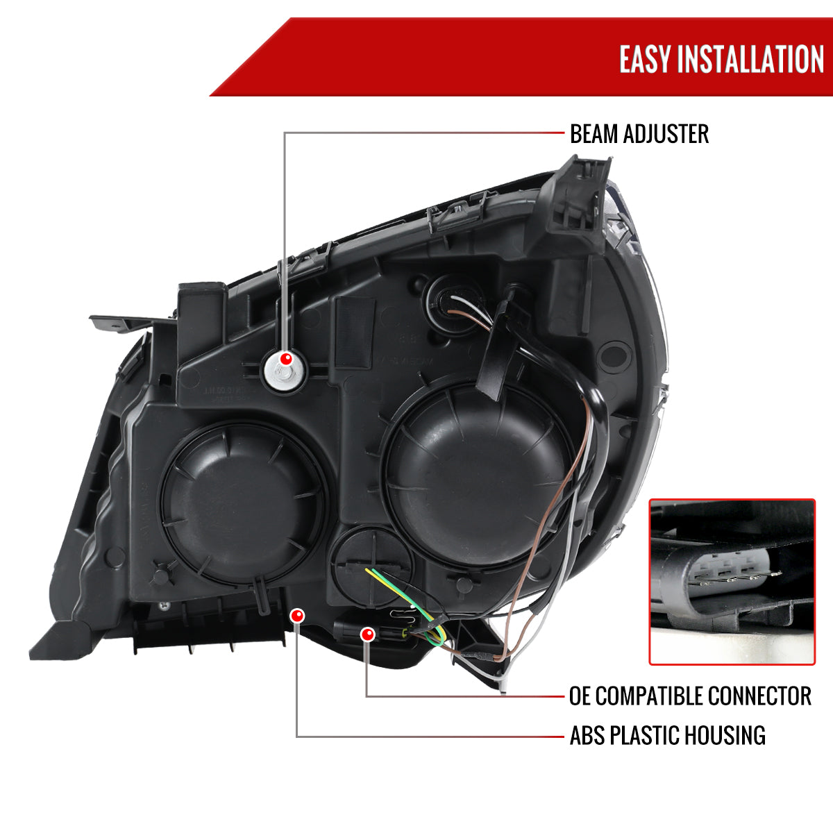 11 Chevy Equinox Passenger Side Spec-D chrome passenger-side headlights