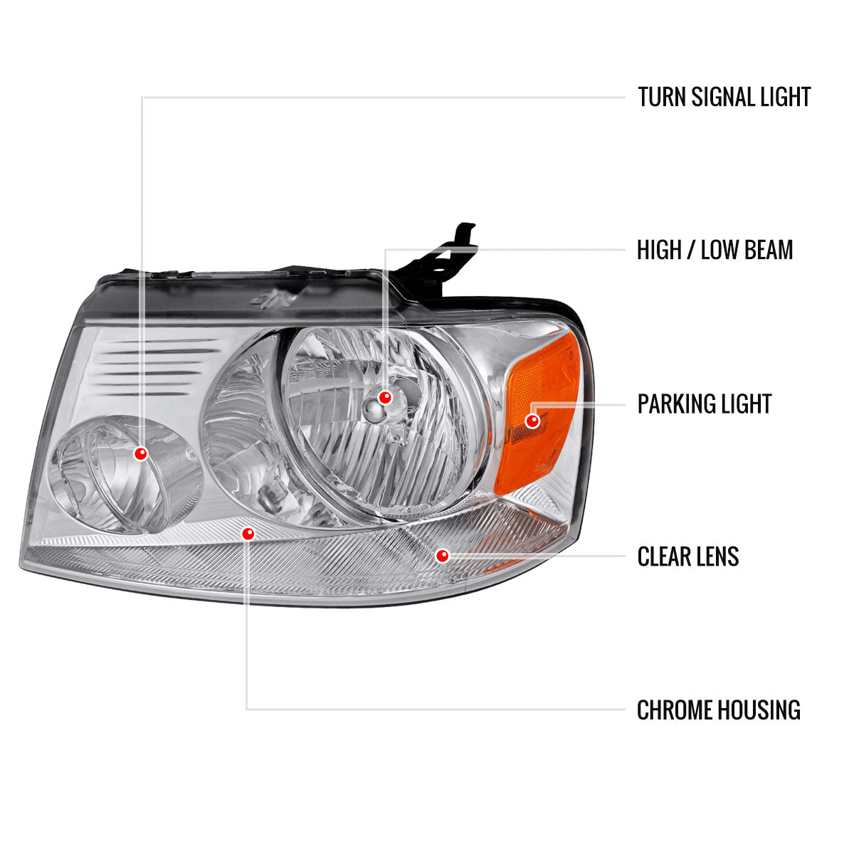 Spec-D F-150 Lincoln Mark LT 06 chrome headlights