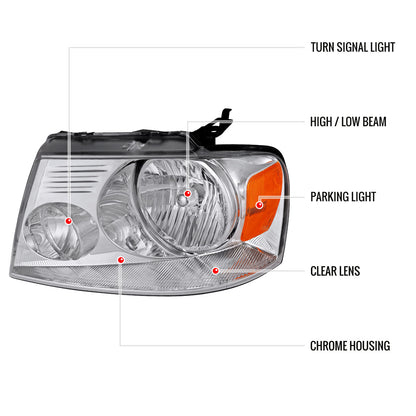 Spec-D F-150 Lincoln Mark LT 06 chrome headlights
