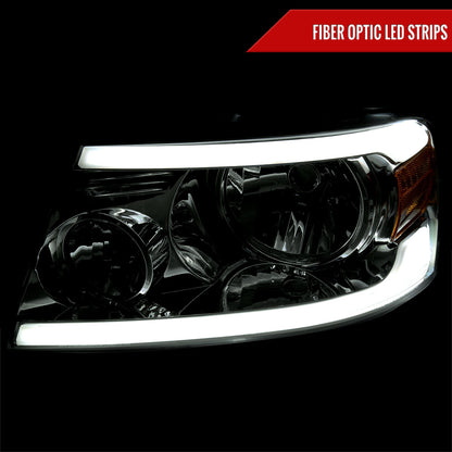 2005 F-150 Lincoln Mark LT Spec-D smoked aftermarket LED Bar headlights