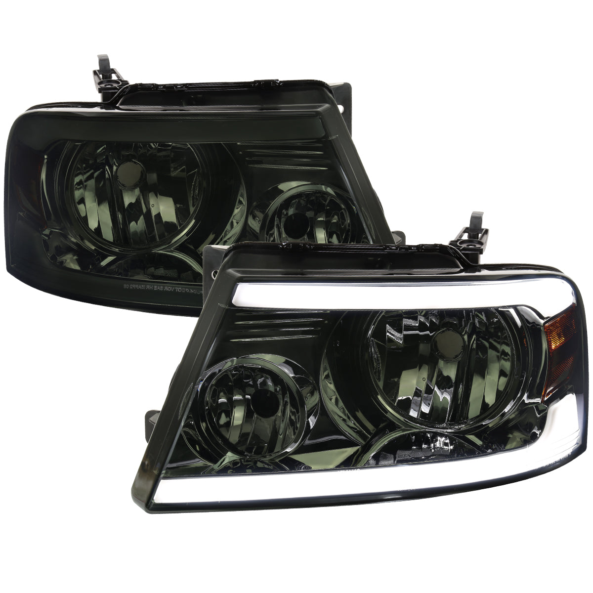Spec-D 2004 F-150 Lincoln Mark LT smoked LED Bar headlights upgrade