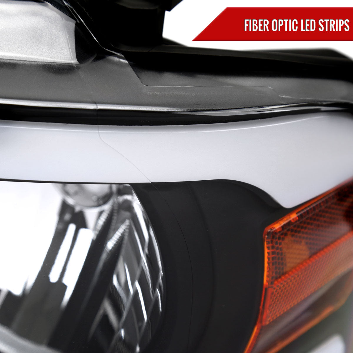 Spec-D 2004-2008 Ford F-150/ 2006-2008 Lincoln Mark LT LED Strip OE Style Black Headlights