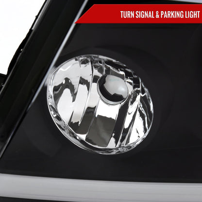 Spec-D 2004-2008 Ford F-150/ 2006-2008 Lincoln Mark LT LED Strip OE Style Black Headlights