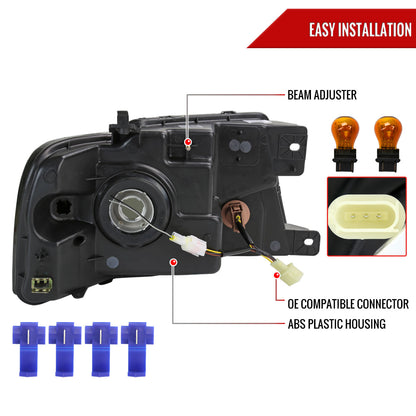 Spec-D 2004-2008 Ford F-150/ 2006-2008 Lincoln Mark LT LED Strip OE Style Black Headlights