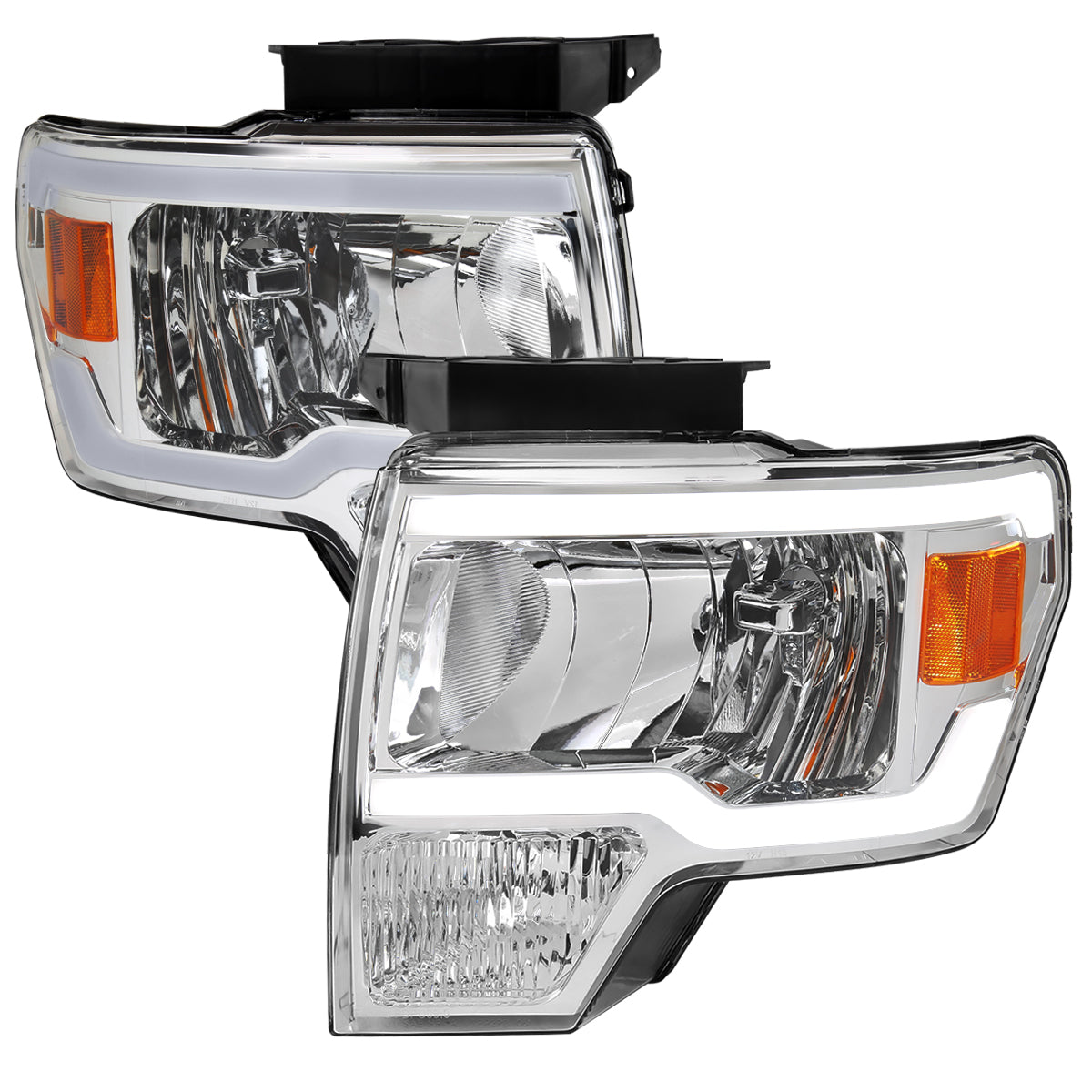 Spec-D 2009 Ford F-150 OE chrome headlights upgrade