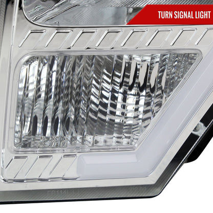 Spec-D 2013 Ford F-150 Factory chrome custom headlights with amber