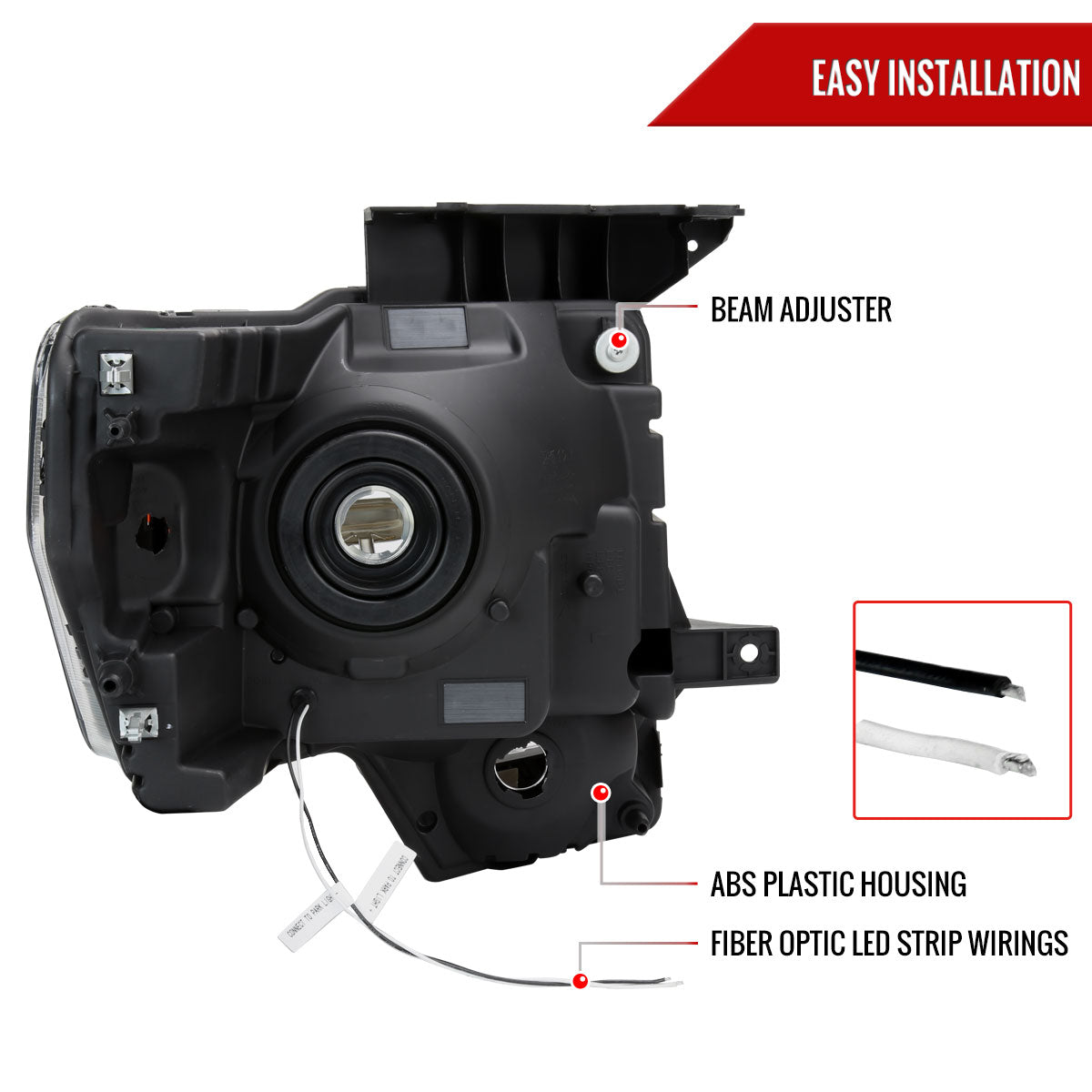 10 Ford F-150 Factory Spec-D chrome headlights with amber