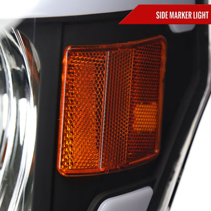 Spec-D 2009-2014 Ford F-150 LED Tube OE Style Black Headlights