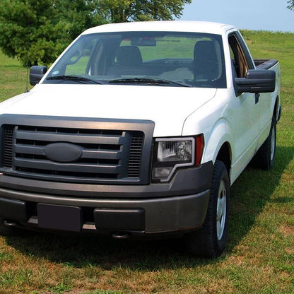 Spec-D 2009-2014 Ford F-150 LED Bar OE Style with Amber Reflectors Black Headlights