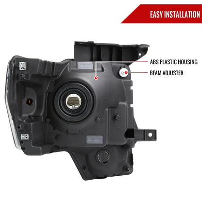 Spec-D 2009-2014 Ford F-150 OE Style Black Headlights