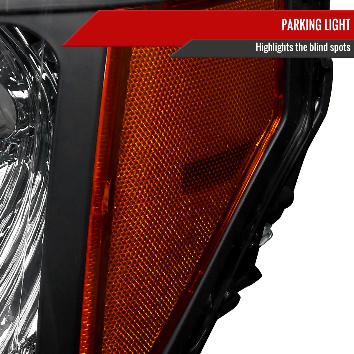 Spec-D 2009-2014 Ford F-150 OE Style Crystal w/ Amber Reflector Black Headlights