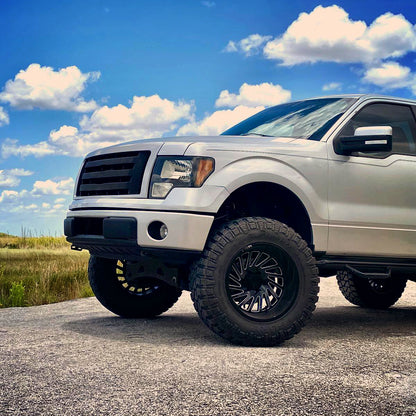 Spec-D 2009-2014 Ford F-150 OE Style Crystal w/ Amber Reflector Black Headlights