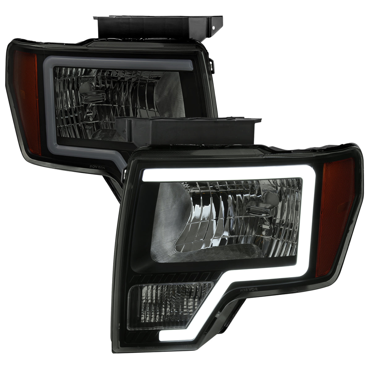 Spec-D 2009 Ford F-150 amber reflectors black headlights upgrade