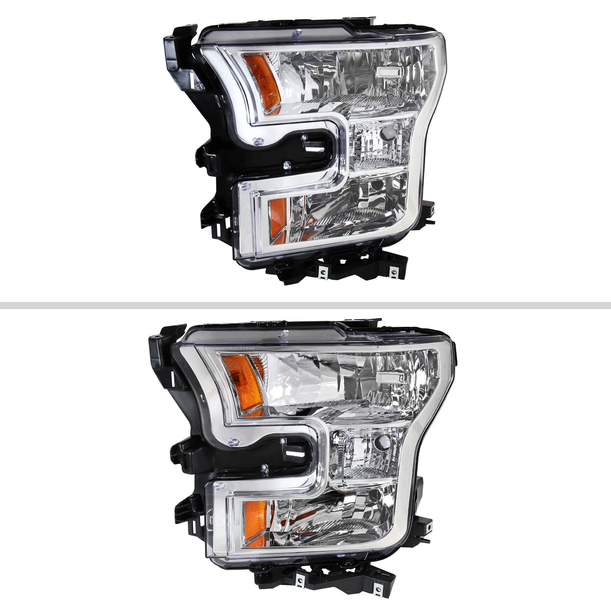 2016 Ford F-150 Replacement OE Spec-D chrome aftermarket headlights