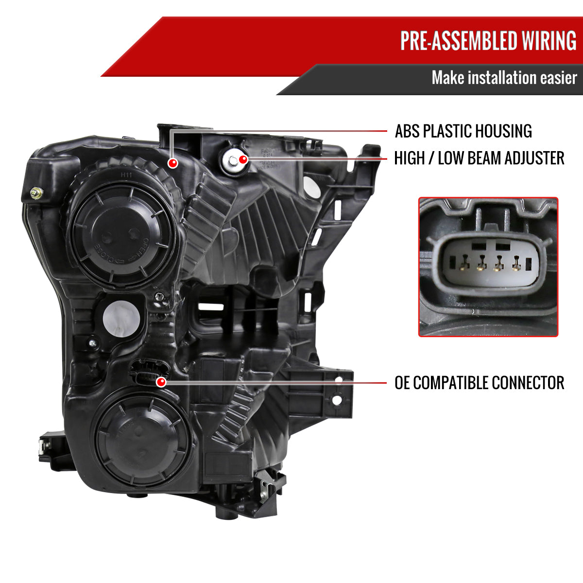 16 Ford F-150 Replacement OE Spec-D chrome headlights