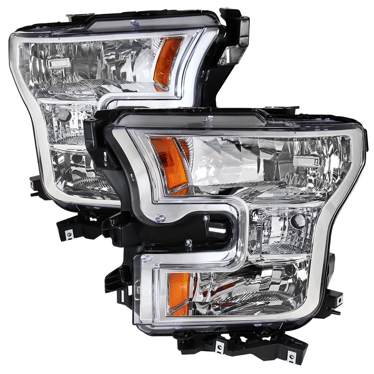 Spec-D 2015 Ford F-150 Replacement OE chrome headlights upgrade