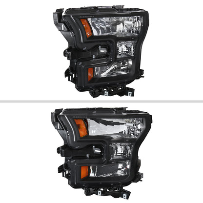 2016 Ford F-150 Replacement OE Spec-D black aftermarket headlights