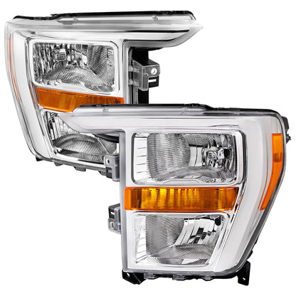 Spec-D 2021 Ford F-150 Factory chrome headlights upgrade